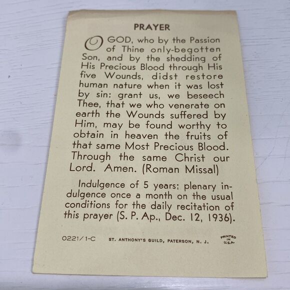 Vintage Set of 5 Religious Prayer Cards The Holy Family Mary Catholic Religion - Picture 8 of 13